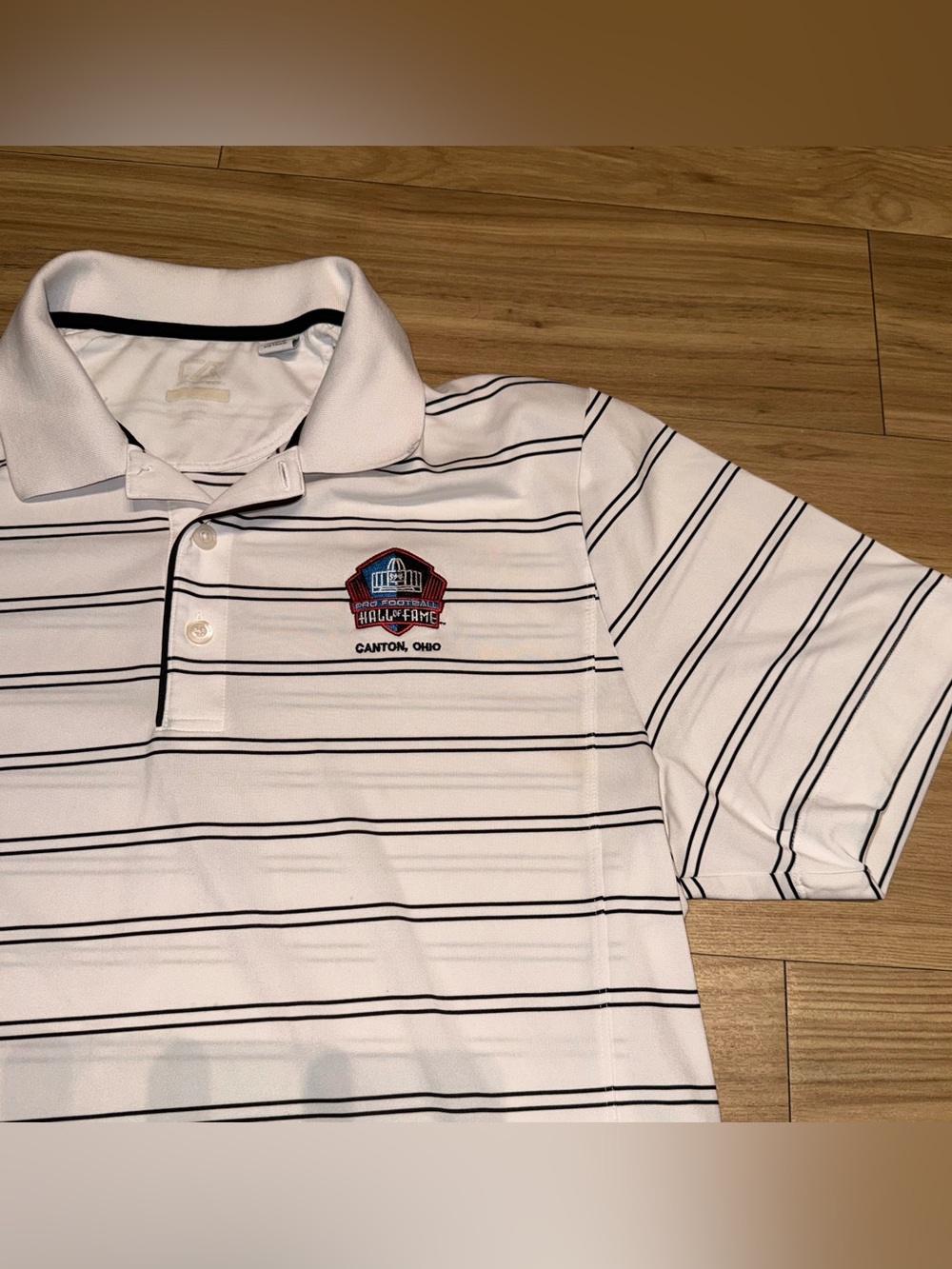 Hall of Fame Canton Ohio Striped NFL GOLF POLO CUTTER & Buck